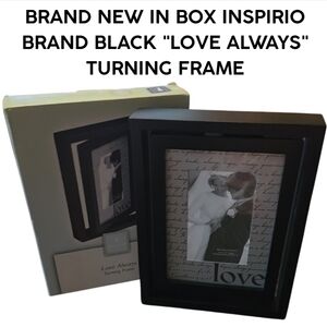 NEW IN BOX INSPIRIO BRAND BLACK LOVE ALWAYS TURNING PHOTO FRAME